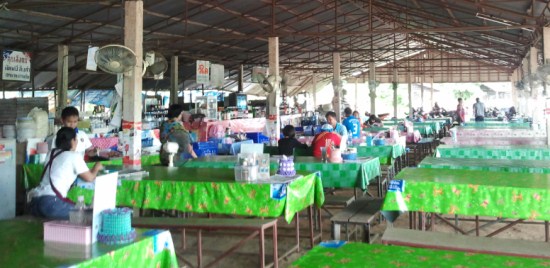 Restaurant area at sai ngam in Phimai, Thailand