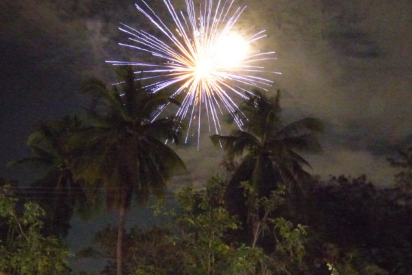 fireworks in Phimai for loy gratong